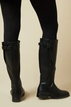Wide Fit Kamille Elastic Insert Riding Boots