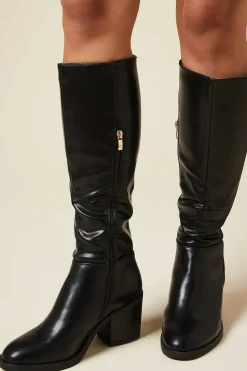 Wide Fit Kerala Block Heel Knee Boots
