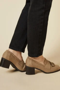Wide Fit Lena Heeled Tassel Loafers