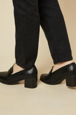 Wide Fit Lora Heeled Penny Loafers