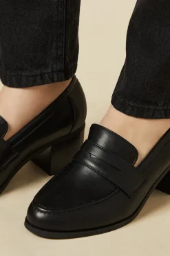 Wide Fit Lora Heeled Penny Loafers
