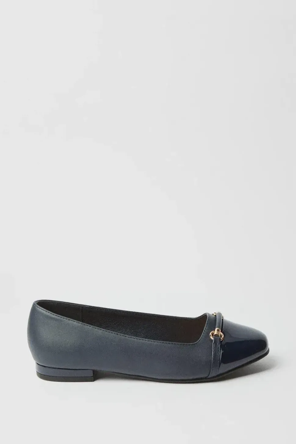 Wide Fit Lyla Snaffle Detail Toecap Flat Shoes