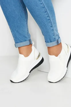 Wide Fit Metallic Trim Trainers