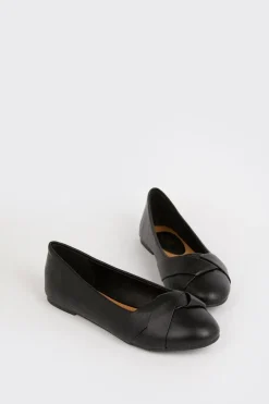 Wide Fit Paige Wrap Detail Ballet Flats