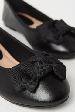 Wide Fit Palmer Knotted Bow Detail Ballerina