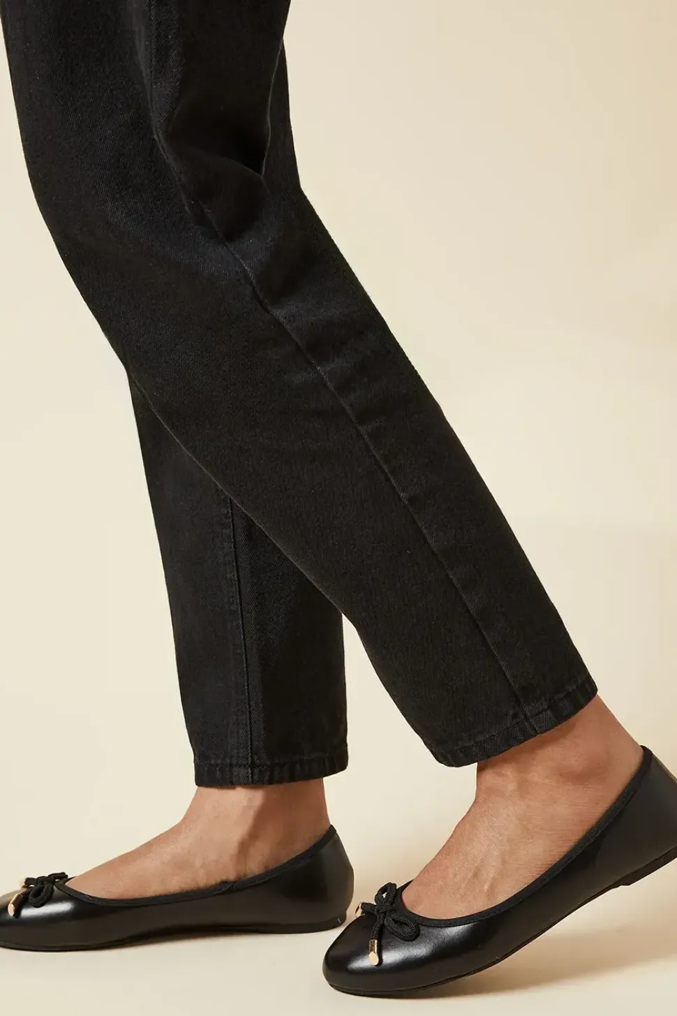 Wide Fit Peaches Bow Detail Ballet Pumps