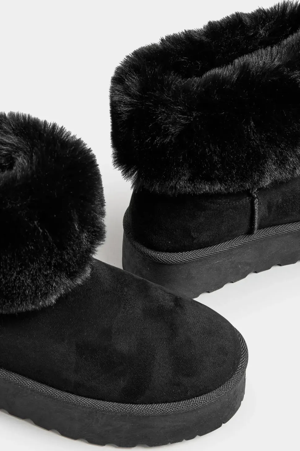 Wide Fit Platform Faux Fur Collared Boot