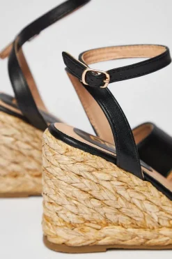 Wide Fit Raffia Rae Two Part Wedge