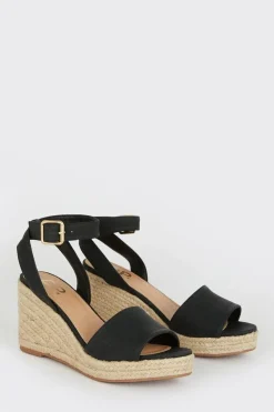 Wide Fit Rebekah Peep Toe Espadrille Wedge Sandals