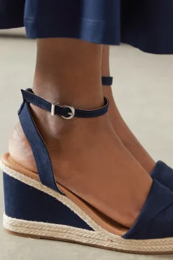 Wide Fit Richie Soft Twist Rope Detail Wedge Sandals