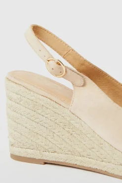 Wide Fit Riya Closed Toe Slingback Espadrille Wedge Sandals