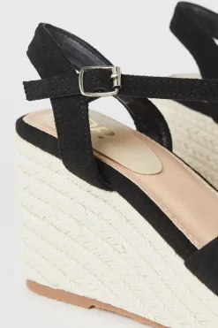 Wide Fit Rose Cross Strap Wedges