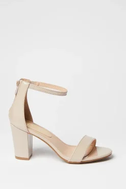 Wide Fit Sadie Back Zip High Block Heeled Sandals