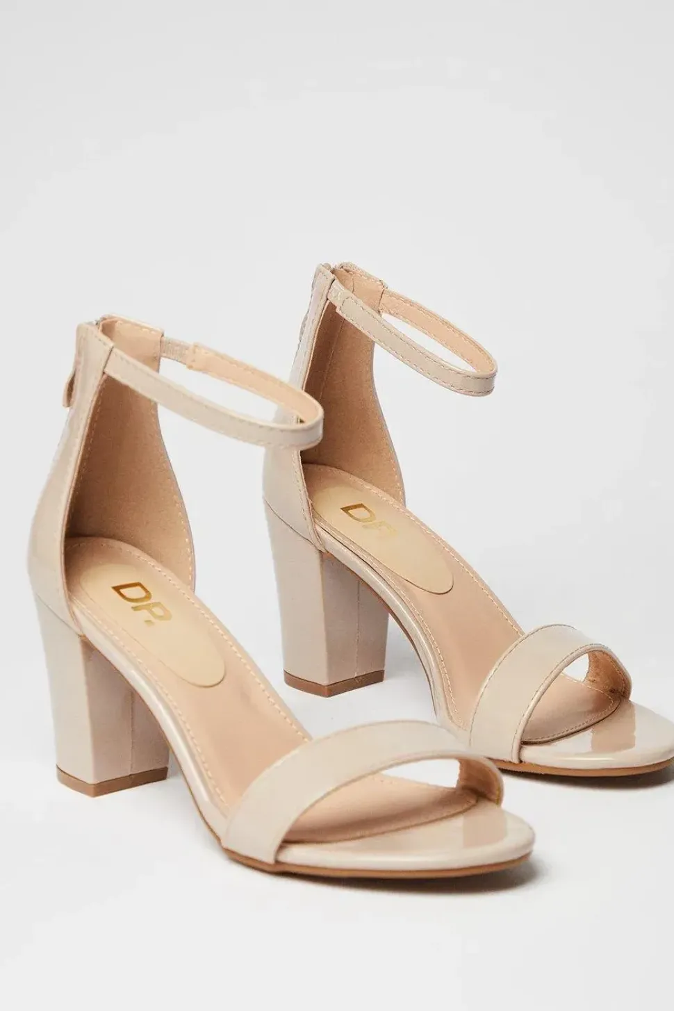 Wide Fit Sadie Back Zip High Block Heeled Sandals