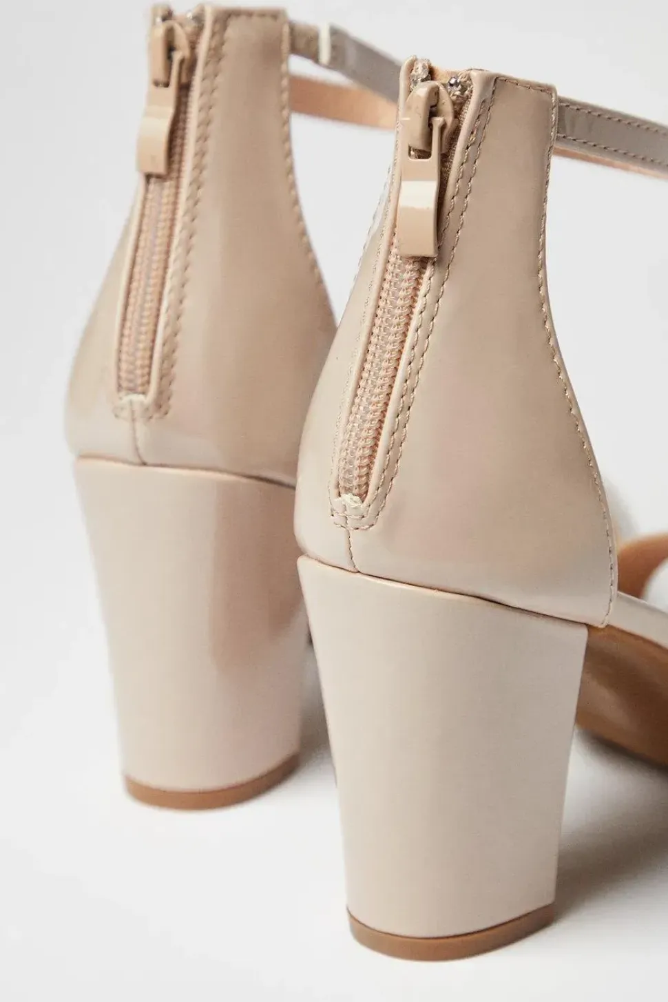 Wide Fit Sadie Back Zip High Block Heeled Sandals