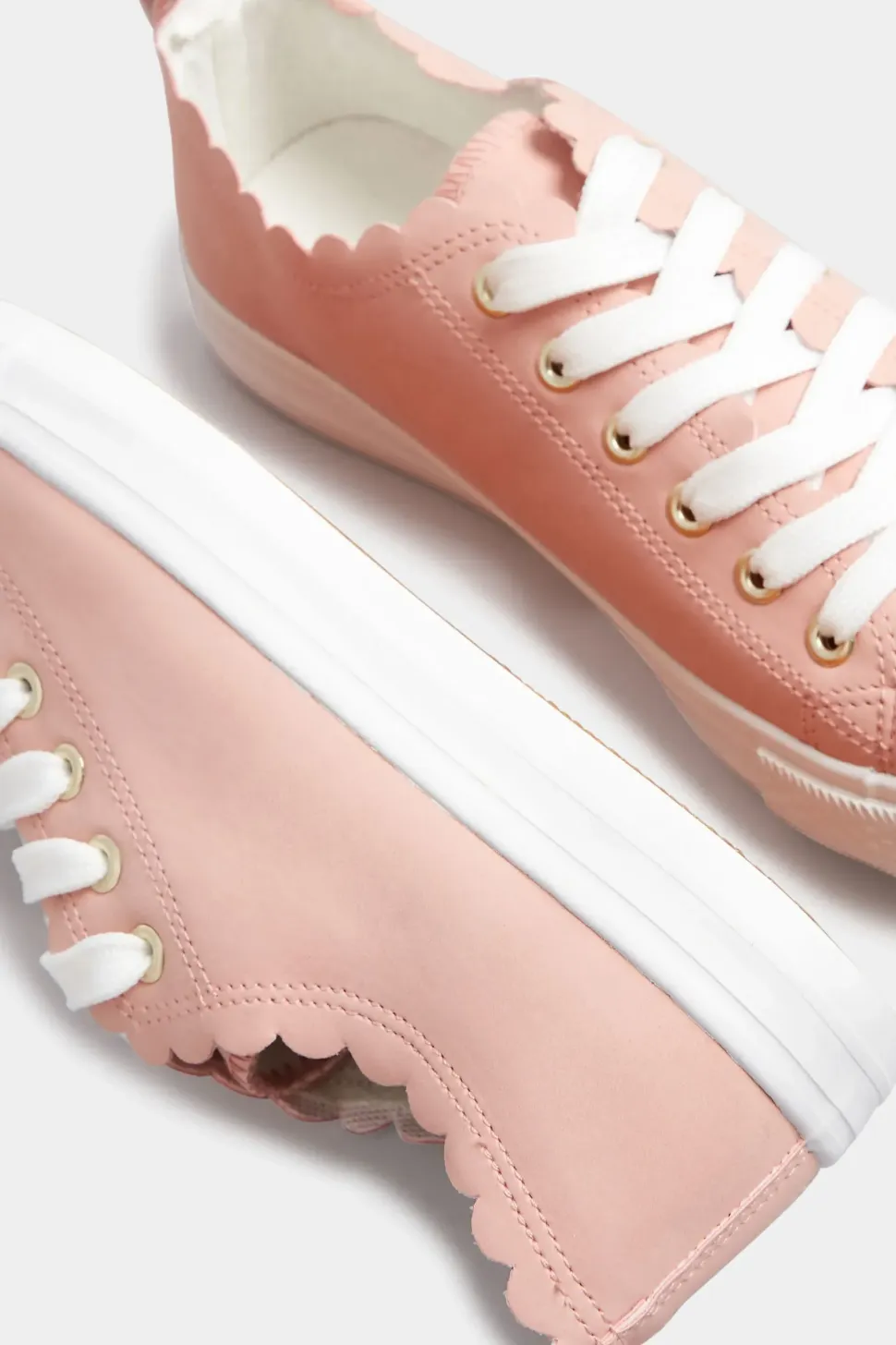 Wide Fit Scalloped Edge Trainers