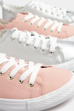 Wide Fit Scalloped Edge Trainers