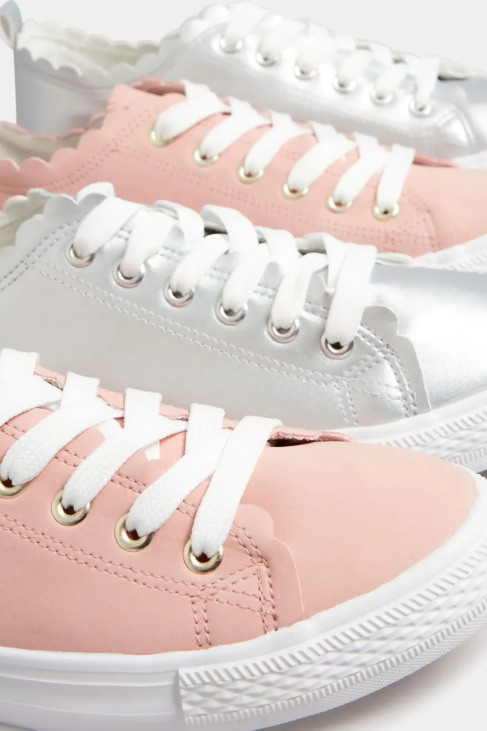 Wide Fit Scalloped Edge Trainers