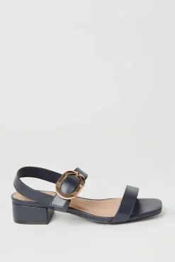 Wide Fit Sedar Low Heel Adjustable Buckle Detail Sandals