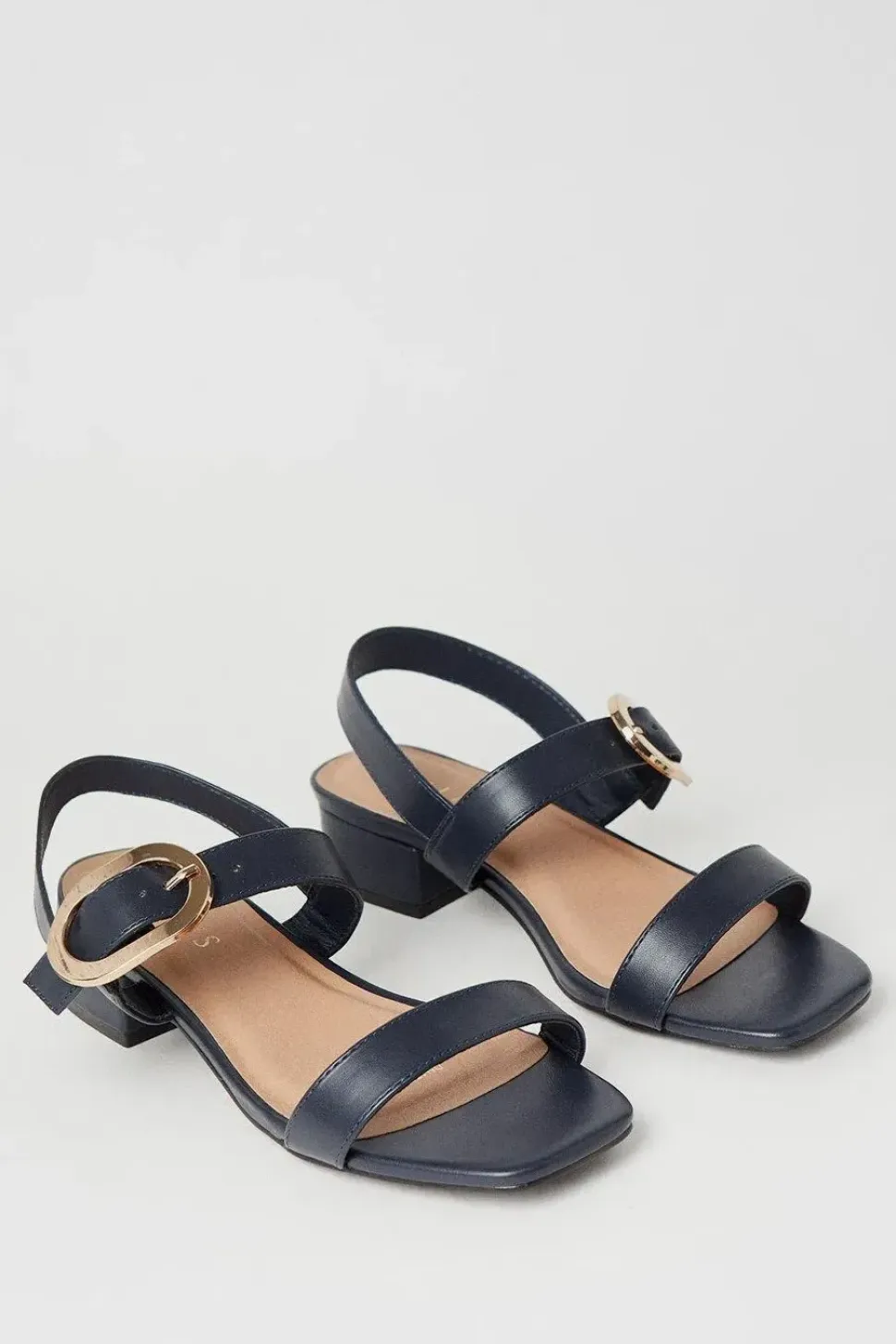 Wide Fit Sedar Low Heel Adjustable Buckle Detail Sandals