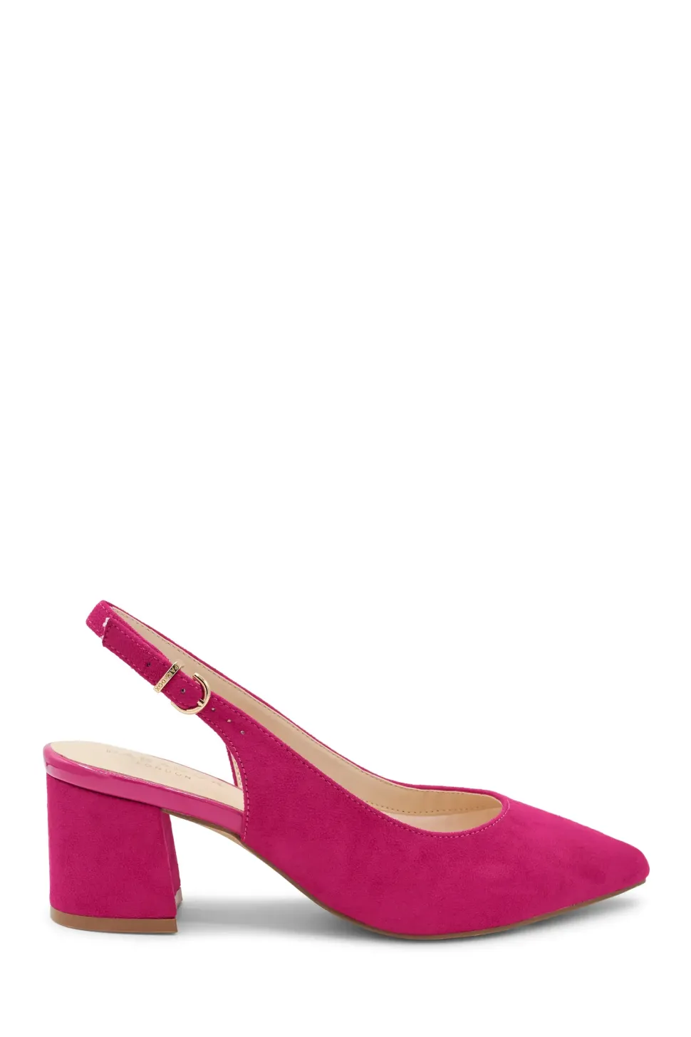 Wide Fit Shimmer 'Flynn' Mid Block Heel Sling Back Court Shoe
