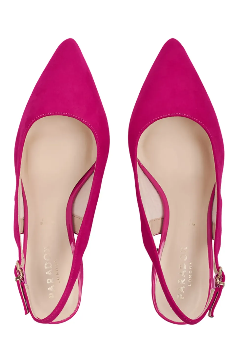 Wide Fit Shimmer 'Flynn' Mid Block Heel Sling Back Court Shoe