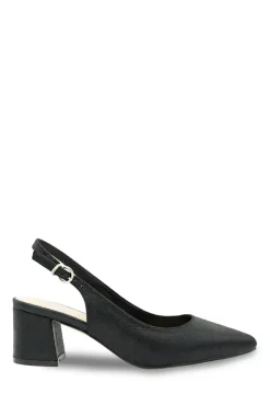 Wide Fit Shimmer 'Flynn' Mid Block Heel Sling Back Court Shoe