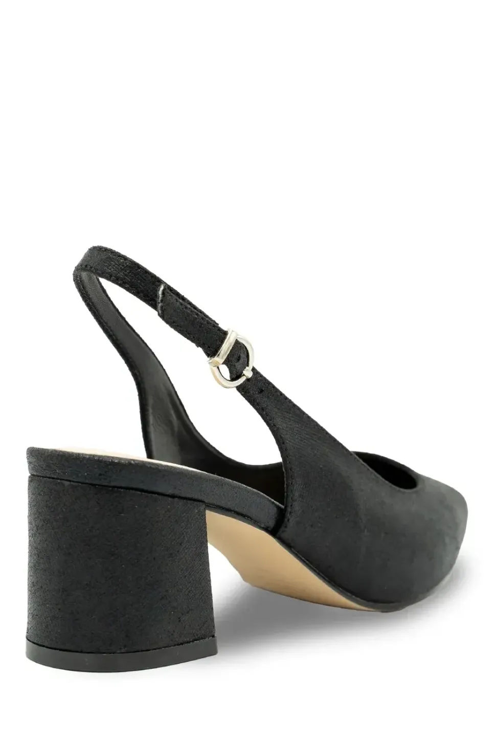 Wide Fit Shimmer 'Flynn' Mid Block Heel Sling Back Court Shoe