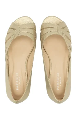 Wide Fit Shimmer 'Judy' Peep Toe Wedge Sandal