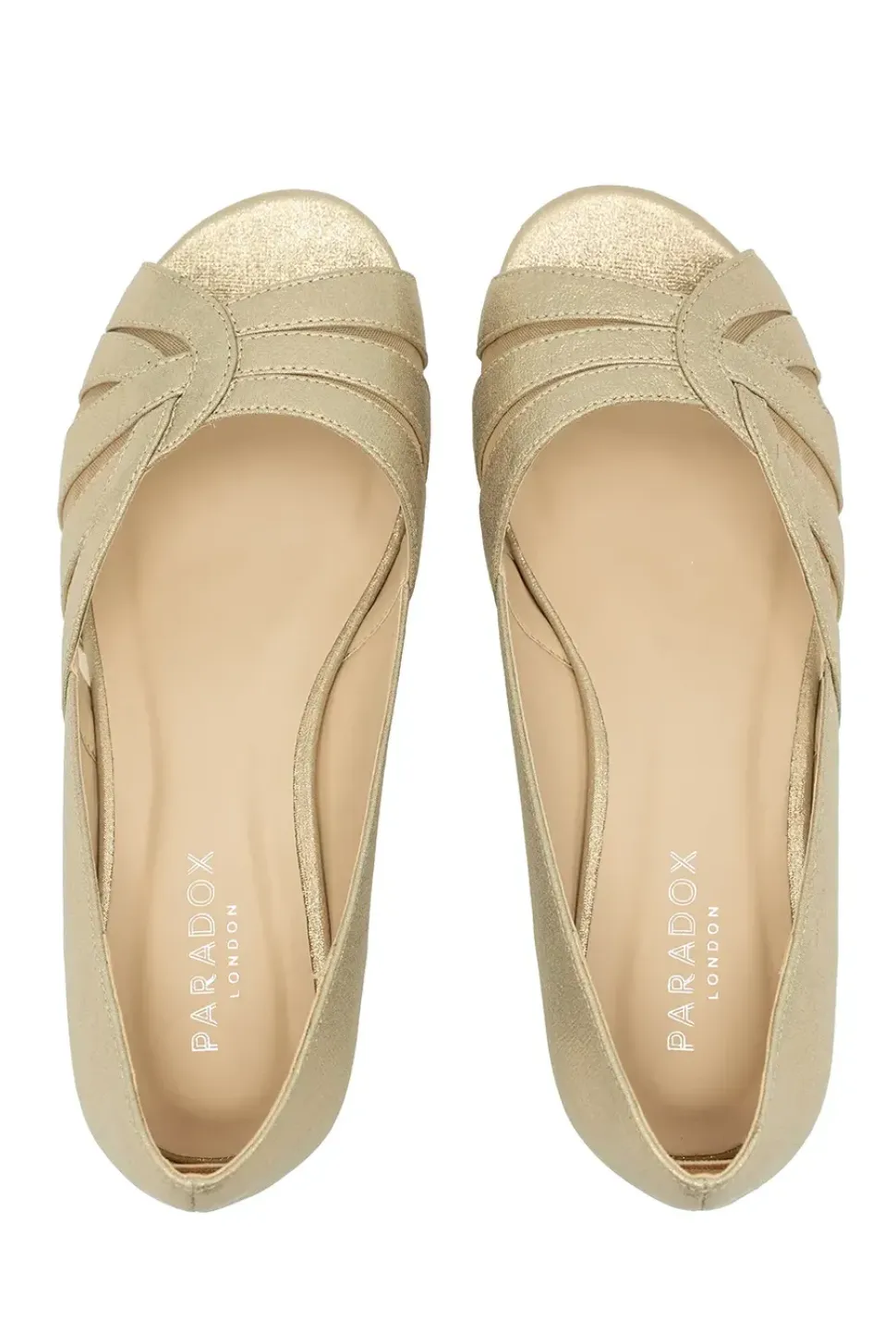 Wide Fit Shimmer 'Judy' Peep Toe Wedge Sandal