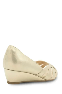 Wide Fit Shimmer 'Judy' Peep Toe Wedge Sandal