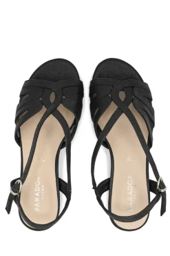 Wide Fit Shimmer 'Julia' Low Wedge Sandals
