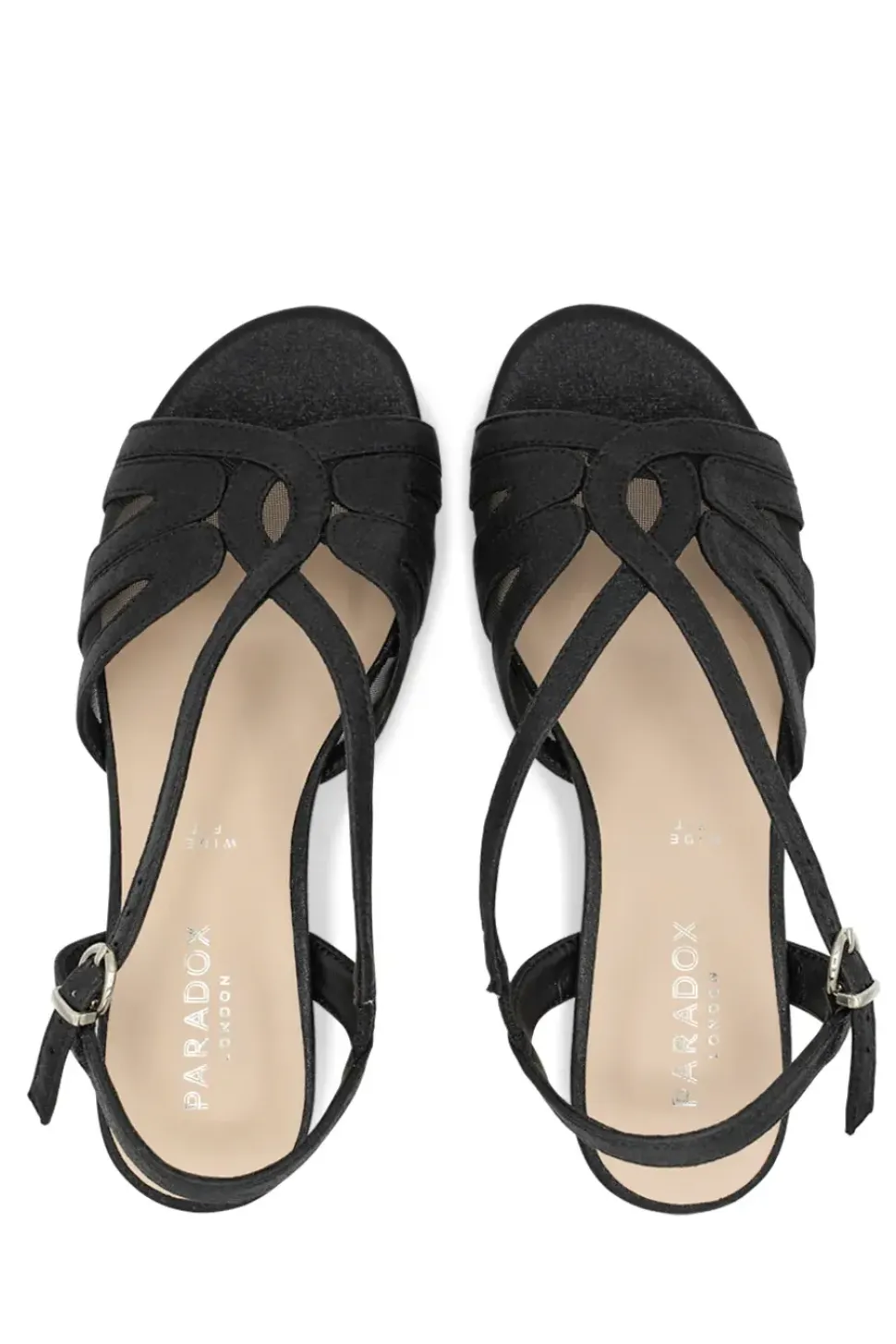 Wide Fit Shimmer 'Julia' Low Wedge Sandals
