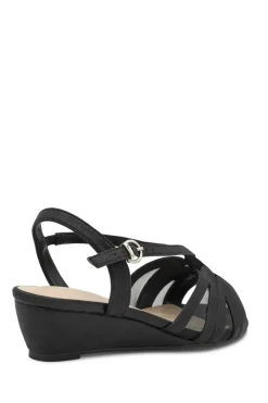 Wide Fit Shimmer 'Julia' Low Wedge Sandals