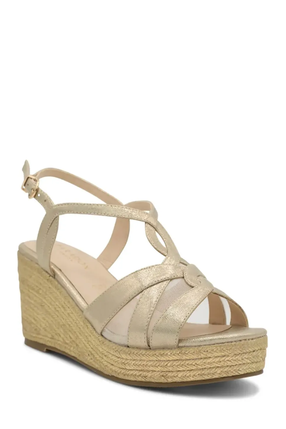 Wide Fit Shimmer 'Yanelli' Wedge Espadrilles