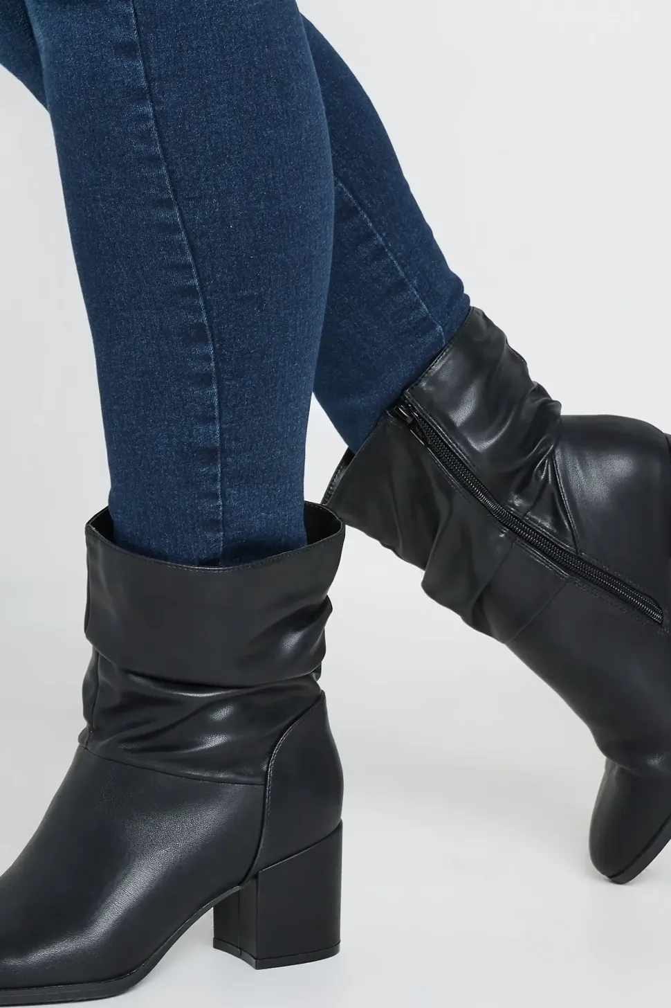 Wide Fit Slouch Ankle Boots