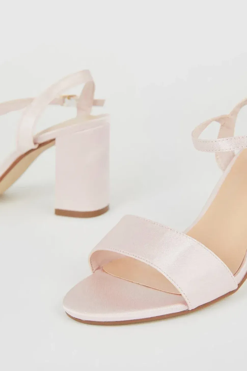 Wide Fit Swirl Satin Block Heel Sandals