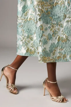 Wide Fit Tilda Lattice Front High Heeled Sandals