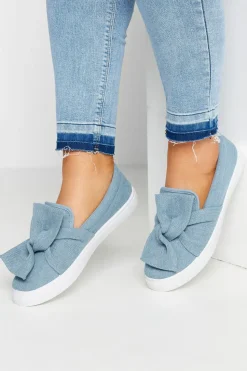 Wide Fit Twisted Bow Slip-On Trainers