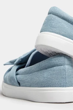 Wide Fit Twisted Bow Slip-On Trainers