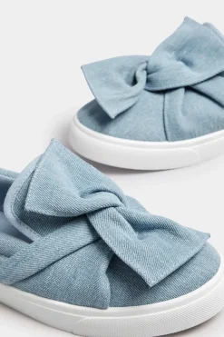 Wide Fit Twisted Bow Slip-On Trainers
