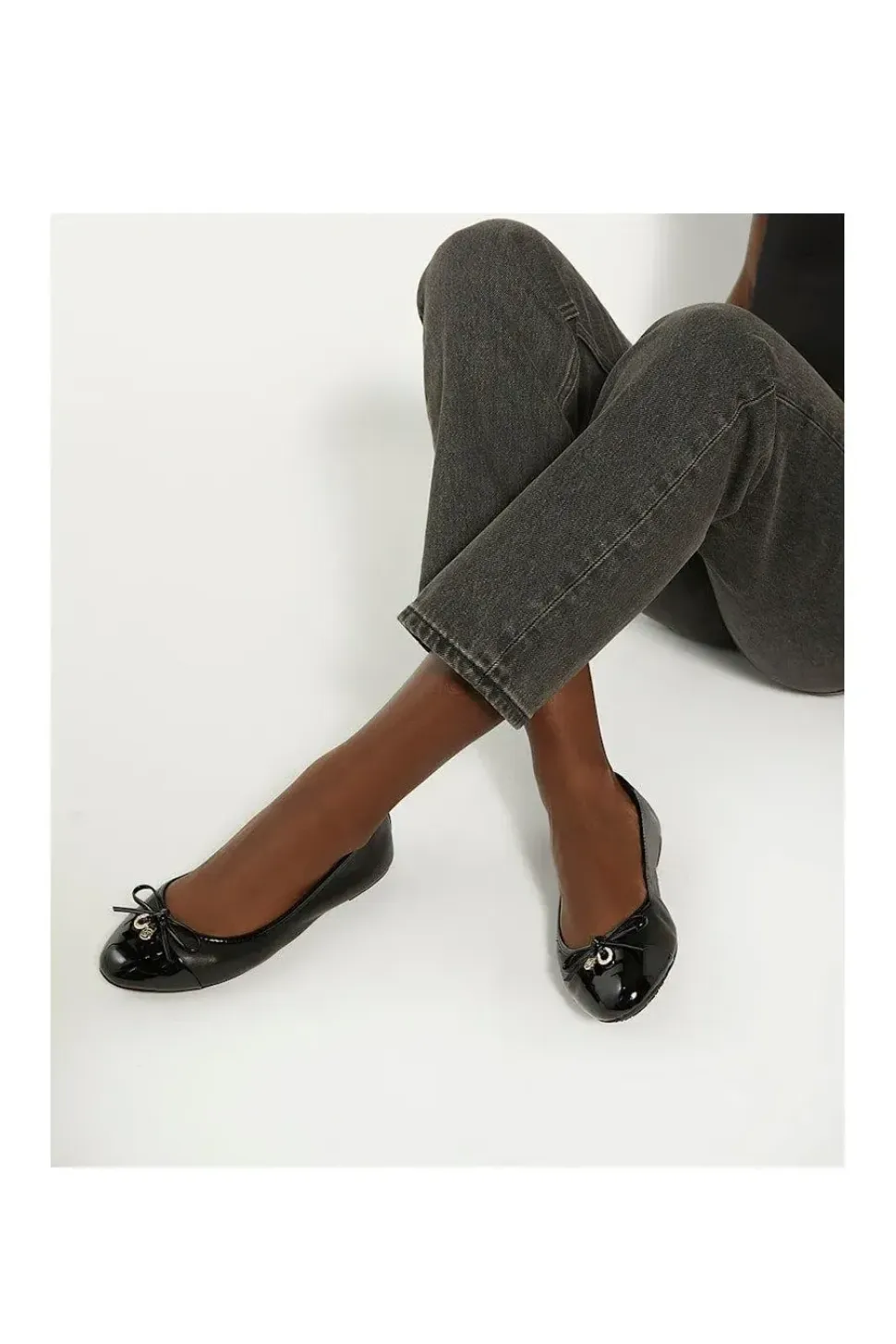 Wide Fit 'Hallo' Leather Ballet Pumps