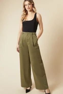 Wide Leg Cotton Trousers