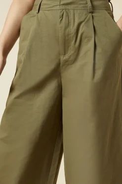 Wide Leg Cotton Trousers