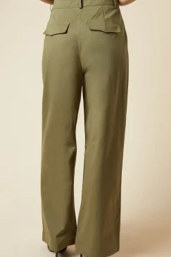 Wide Leg Cotton Trousers