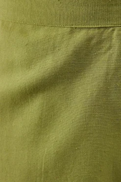 Wide Leg Crop Linen Trouser