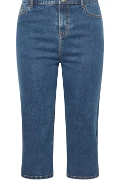 Wide Leg Cropped Denim Jeans