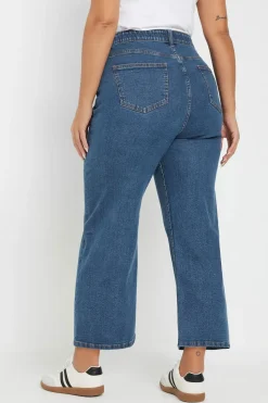 Wide Leg Cropped Denim Jeans