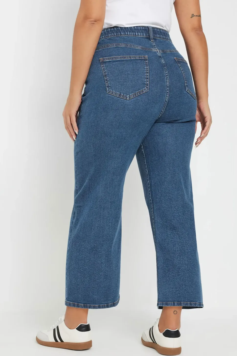 Wide Leg Cropped Denim Jeans