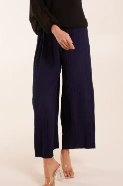 Wide Leg Pleated Trousers